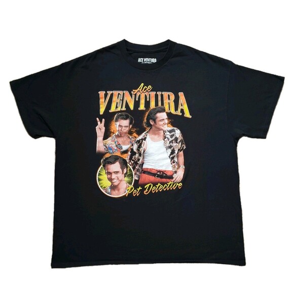 Ace Ventura Pet Detective Boxy Size Large Mens Black 100% Cotton T-Shirt - Picture 1 of 5